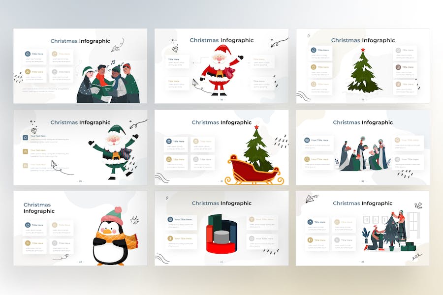 圣诞资讯图表数据展示分析PPT模板 - PPT派