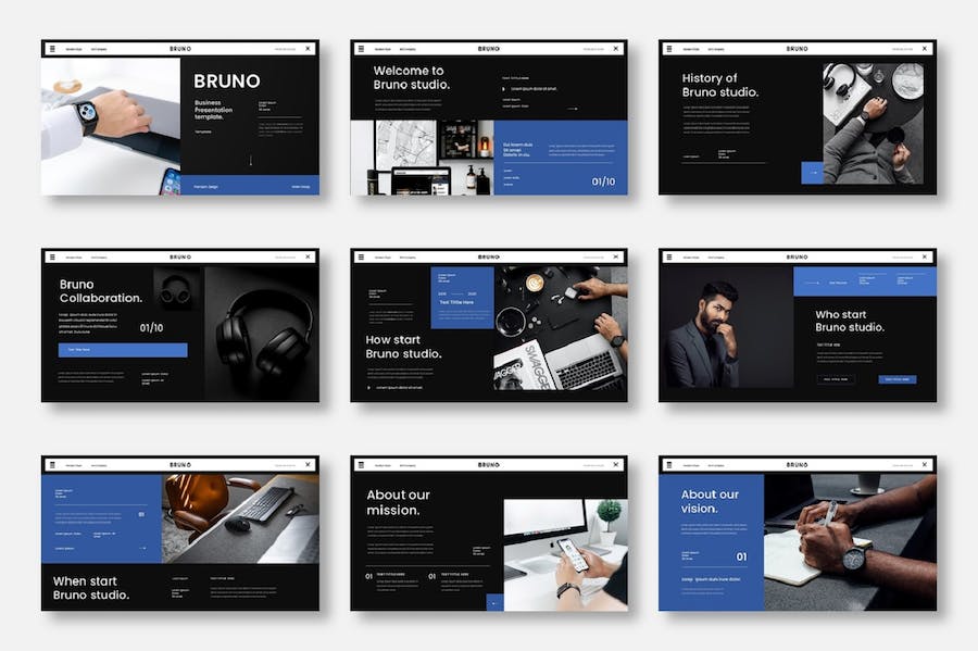 商务风格品牌展示PPT模板 - PPT派