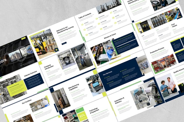 制造业工厂生产流程PPT模板 - PPT派