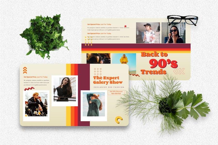 复古怀旧90年代风格展示PPT模板 - PPT派