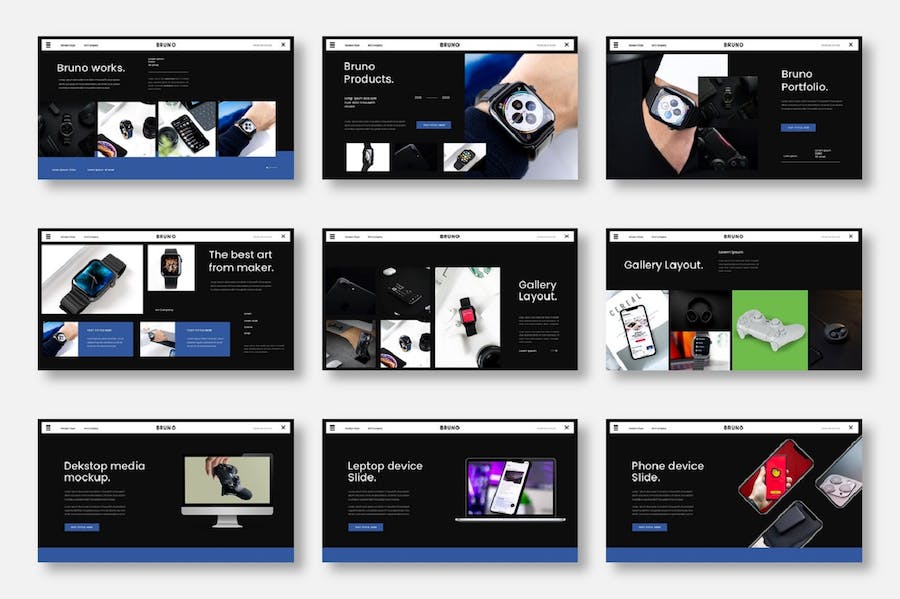 商务风格品牌展示PPT模板 - PPT派