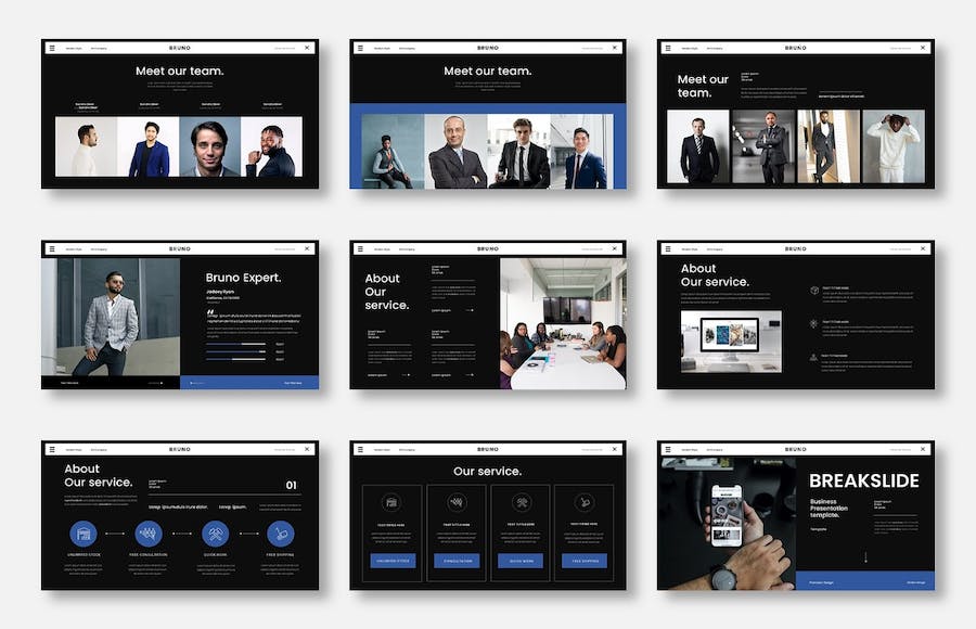 商务风格品牌展示PPT模板 - PPT派