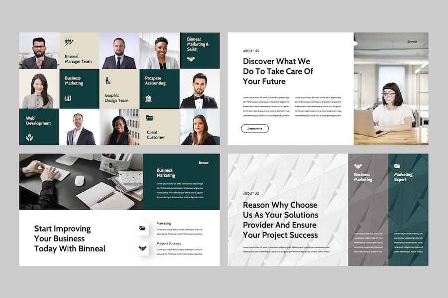 蓝绿色商务建议书提案PPT模板 - PPT派