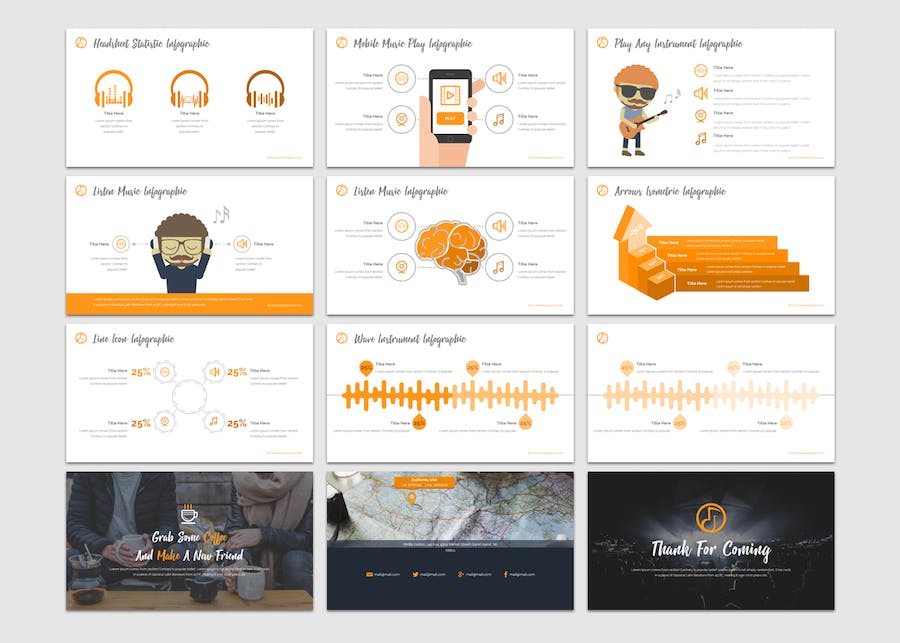 音乐播放器产品功能展示Keynote模板 - PPT派