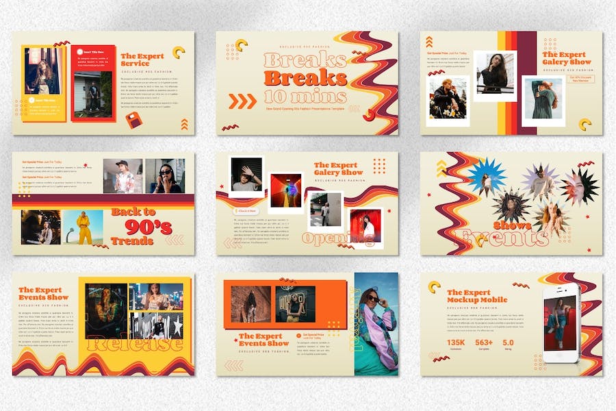 复古怀旧90年代风格展示PPT模板 - PPT派