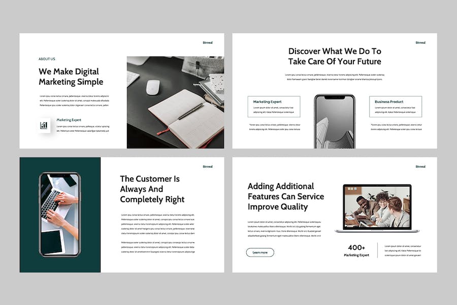 蓝绿色商务建议书提案PPT模板 - PPT派