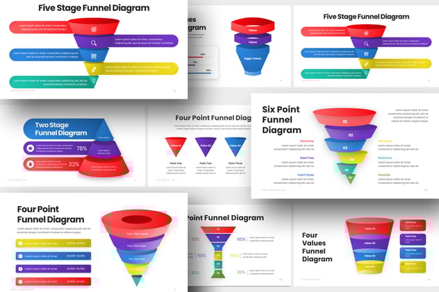 销售漏斗转化流程图形Keynote模板 - PPT派