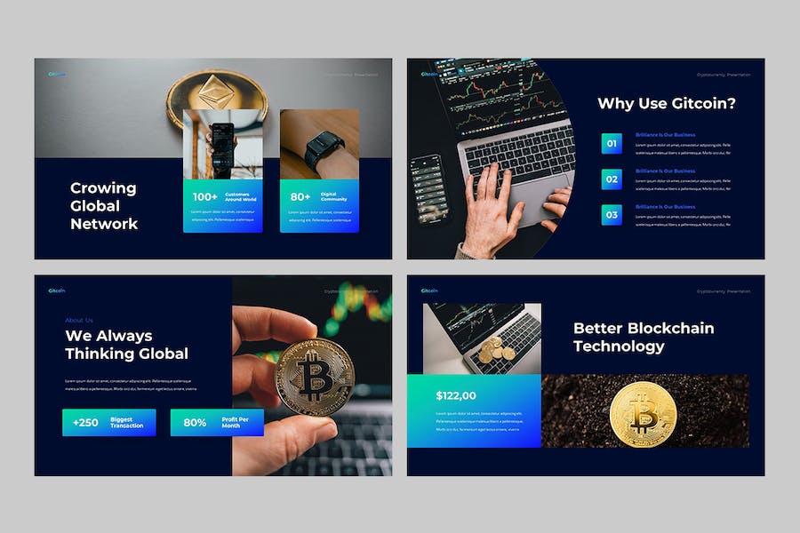 吉特币加密货币区块链投资Keynote模板 - PPT派