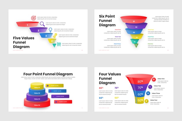 销售漏斗转化流程图形Keynote模板 - PPT派