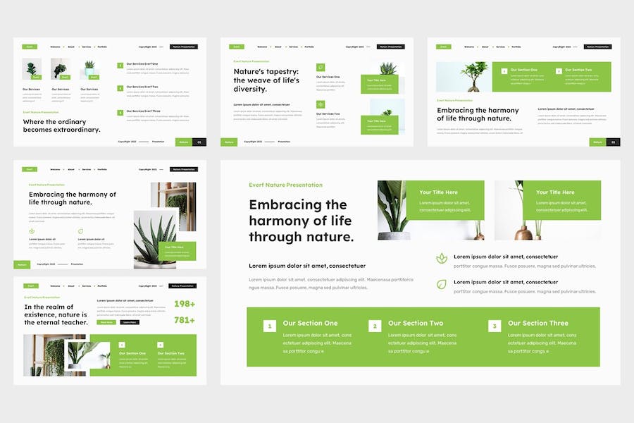 极简自然生态主题Keynote模板 - PPT派