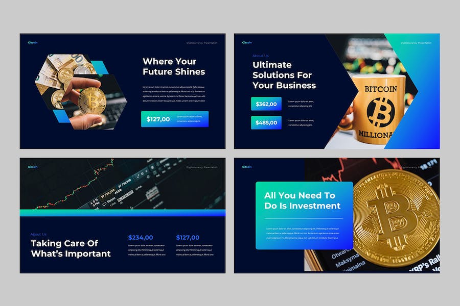 吉特币加密货币区块链投资Keynote模板 - PPT派