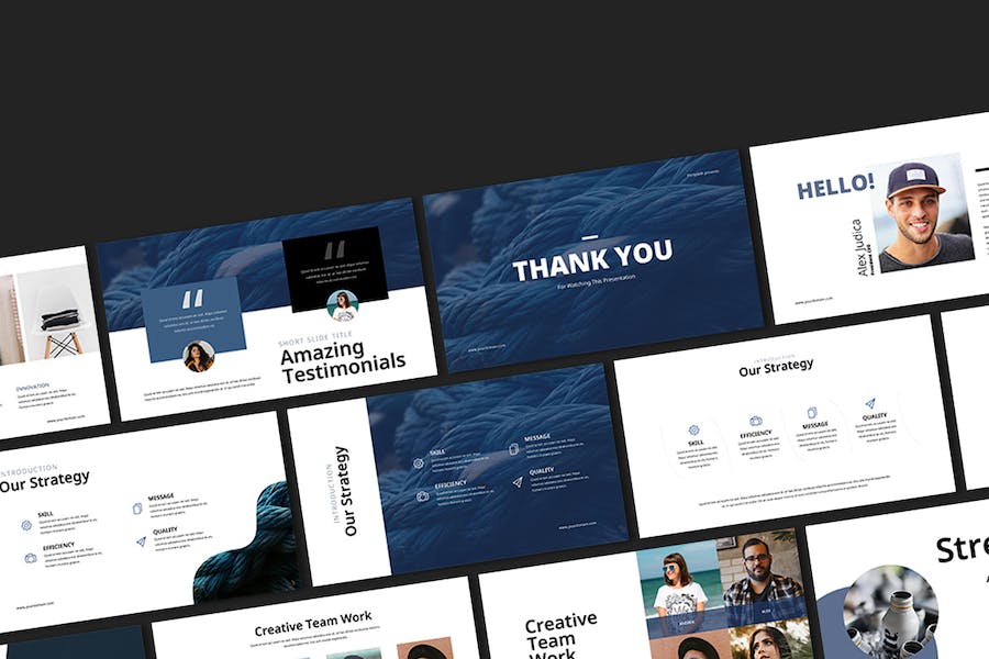 极简风格创意设计作品展示Keynote模板 - PPT派