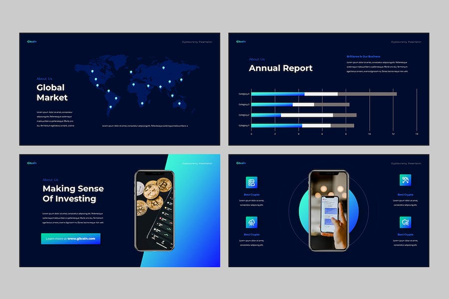 吉特币加密货币区块链投资Keynote模板 - PPT派