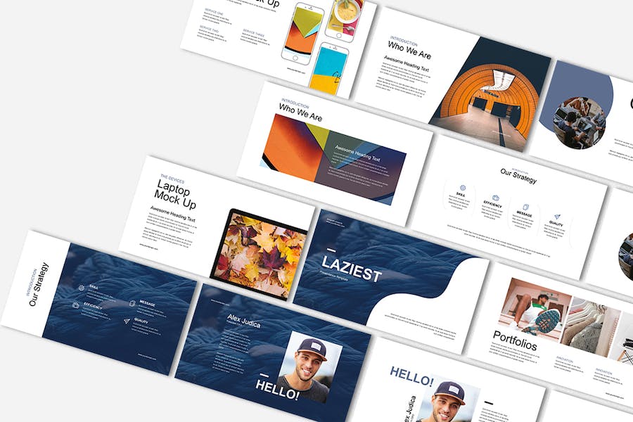 极简风格创意设计作品展示Keynote模板 - PPT派