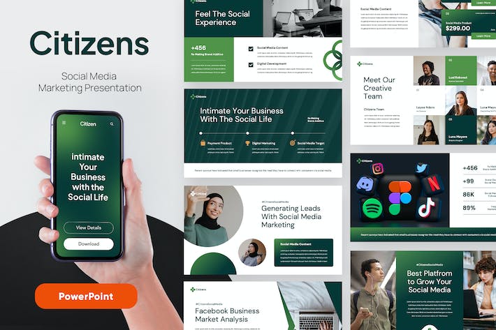 社交媒体营销推广策略运营宣传方案PPT模板 - PPT派