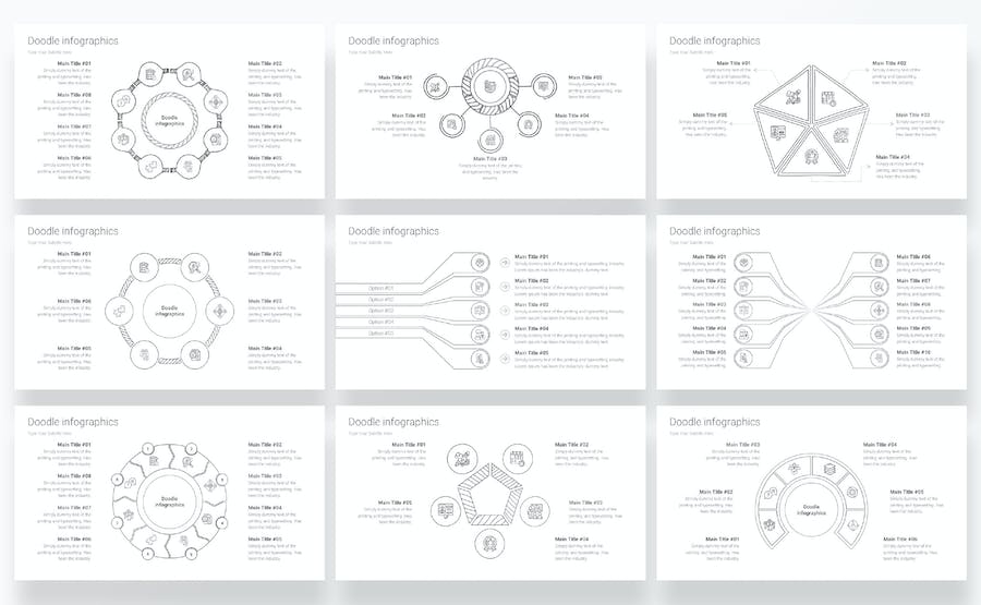 涂鸦信息图形图表讲述展示数据分析PPT模板 - PPT派