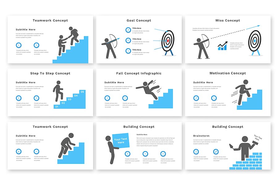 概念思维导图信息图形展示PPT模板 - PPT派