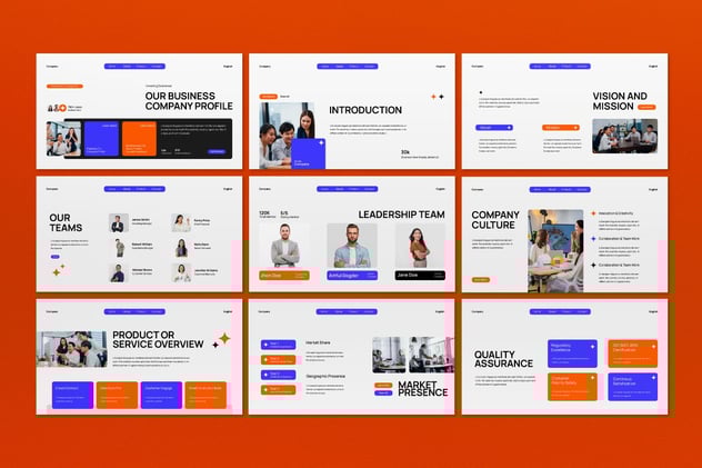 白橙现代企业公司简介品牌宣传展示PPT模板 - PPT派