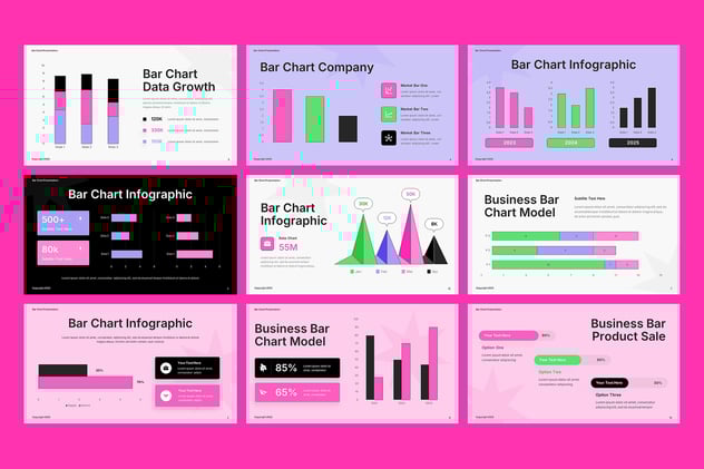 条形图数据统计分析展示PPT模板 - PPT派