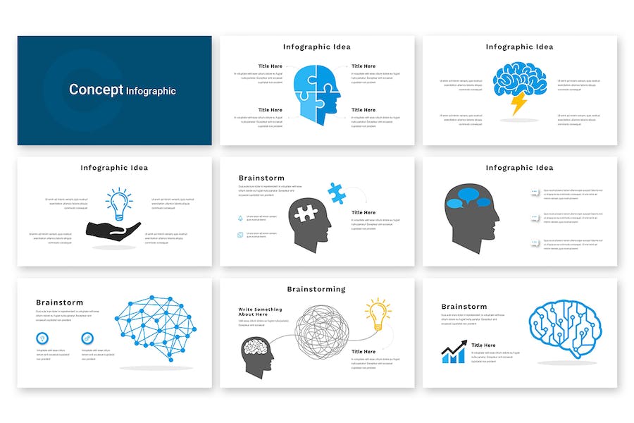 概念思维导图信息图形展示PPT模板 - PPT派