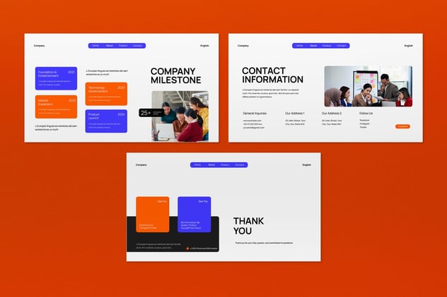 白橙现代企业公司简介品牌宣传展示PPT模板 - PPT派