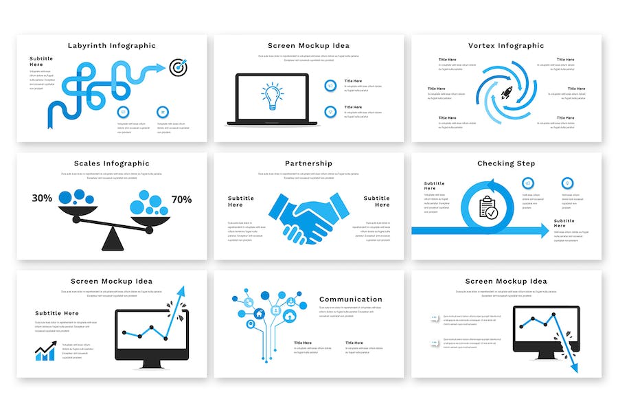 概念思维导图信息图形展示PPT模板 - PPT派