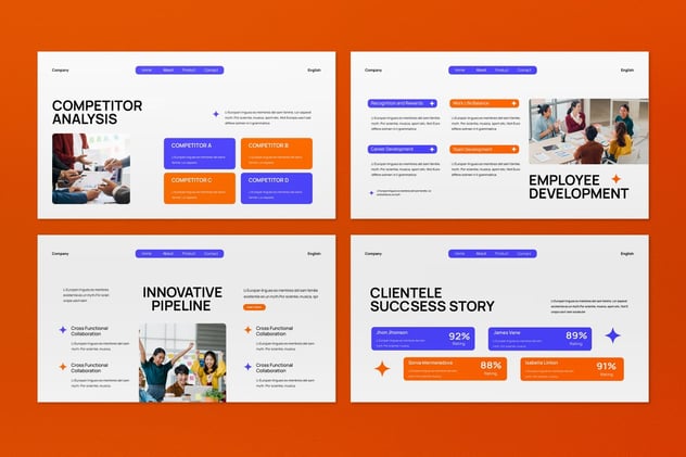 白橙现代企业公司简介品牌宣传展示PPT模板 - PPT派