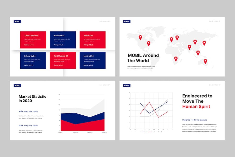 汽车行业欧美风商务汇报PPT模板 - PPT派