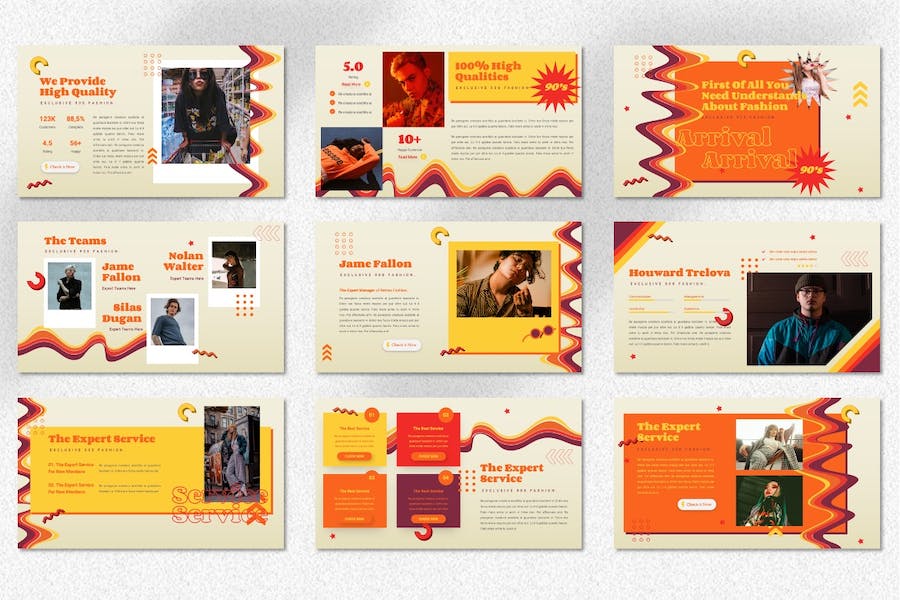 复古怀旧90年代风格展示PPT模板 - PPT派