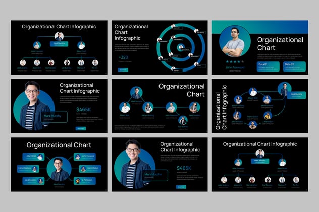 组织结构图企业架构设计PPT模板 - PPT派