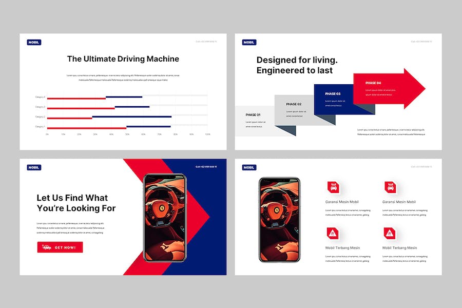 汽车行业欧美风商务汇报PPT模板 - PPT派