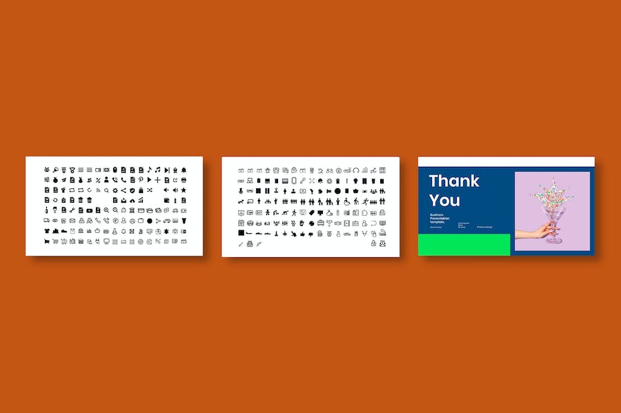 蓝色多彩图片拼贴商务Keynote模板 - PPT派