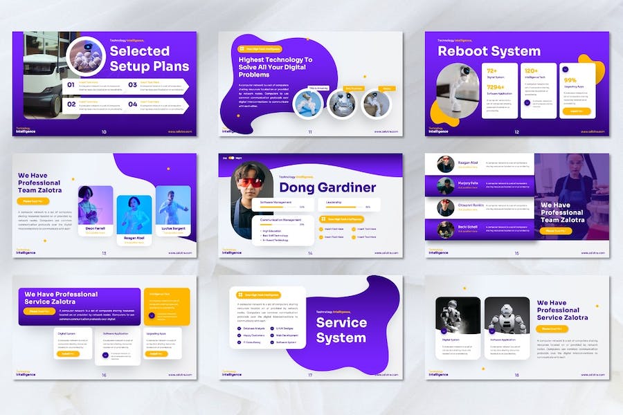 科技技术创新解决方案PPT模板 - PPT派