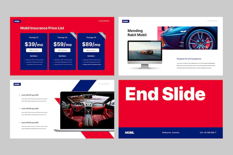 汽车行业欧美风商务汇报PPT模板 - PPT派