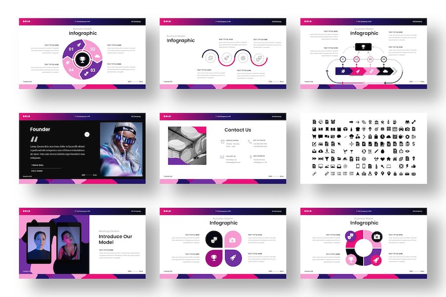 时尚品牌商务营销推广PPT模板 - PPT派