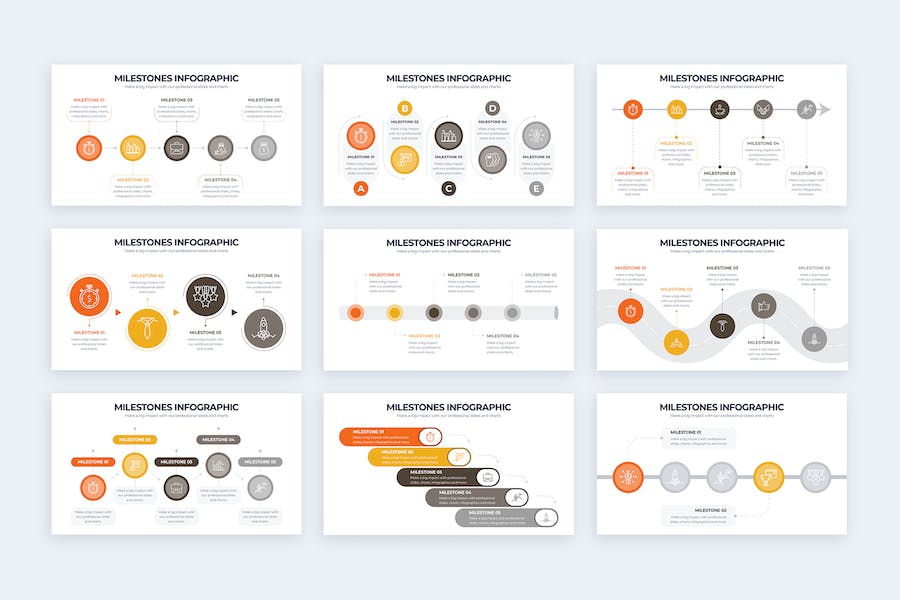 项目里程碑进度规划信息图形PPT模板 - PPT派