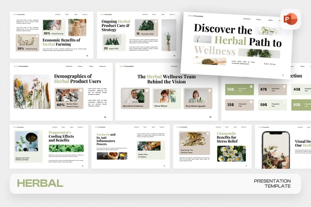 中草药健康养生保健PPT模板 - PPT派