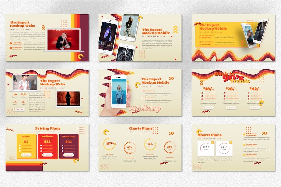 复古怀旧90年代风格展示PPT模板 - PPT派