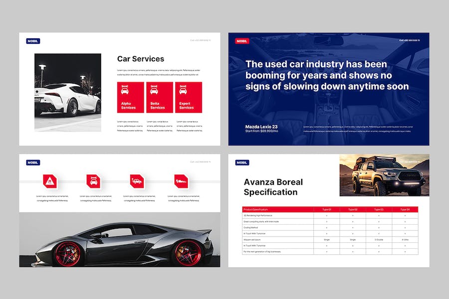 汽车行业欧美风商务汇报PPT模板 - PPT派