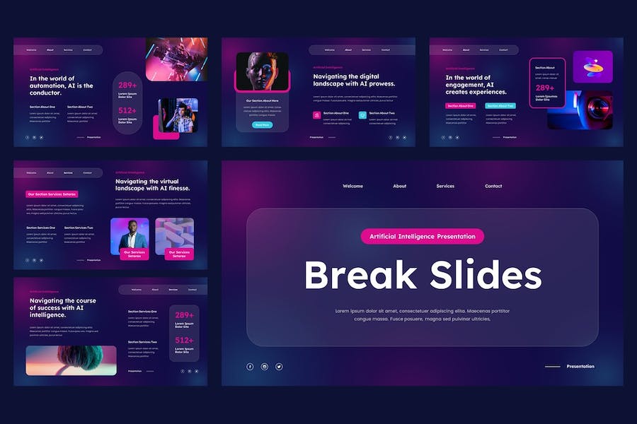 人工智能AI技术应用PPT模板 - PPT派