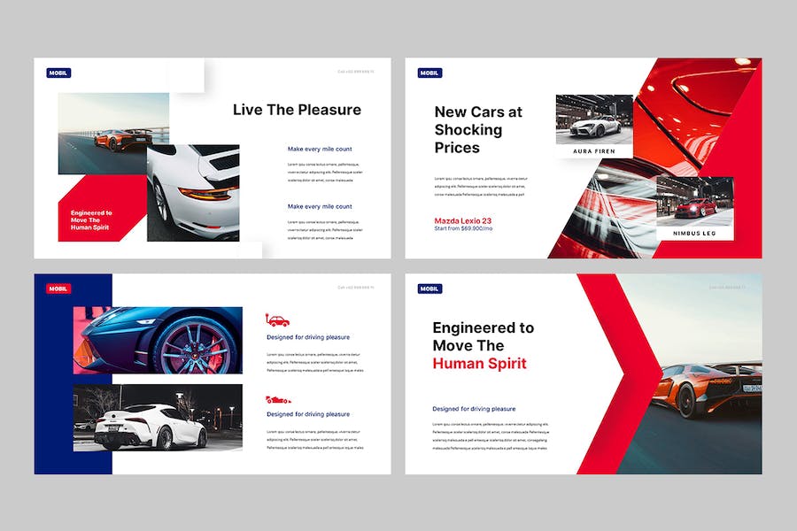 汽车行业欧美风商务汇报PPT模板 - PPT派