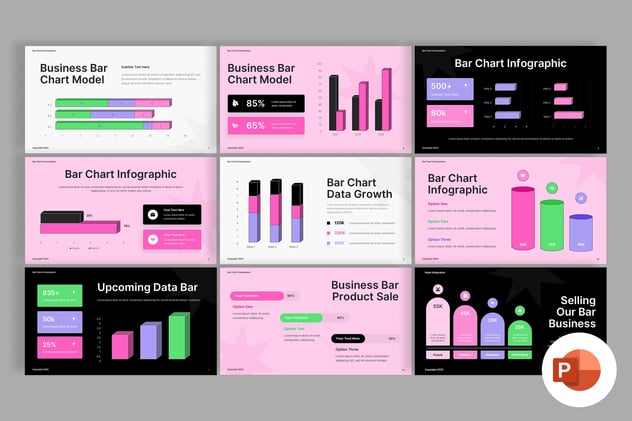条形图数据统计分析PPT模板 - PPT派