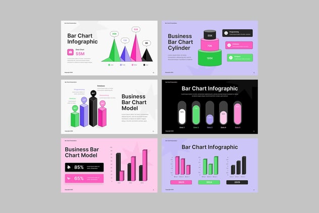 条形图数据统计分析PPT模板 - PPT派