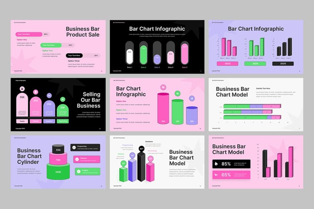 条形图数据统计分析PPT模板 - PPT派