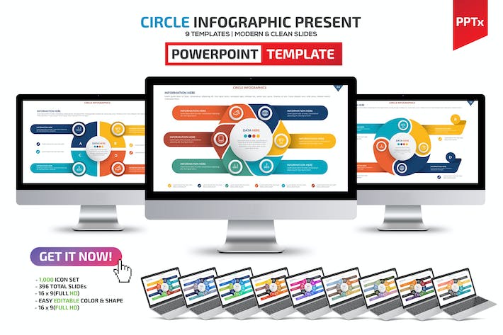 圆圈-信息图-PowerPoint- PPT派