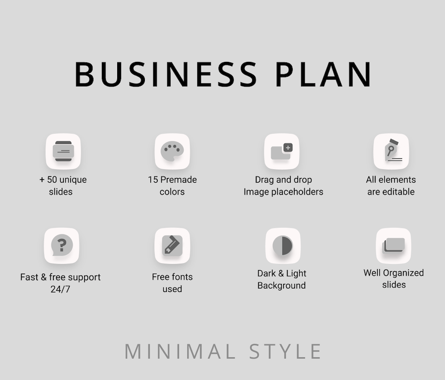 极简风格室内设计商业计划书PPT模板 - PPT派