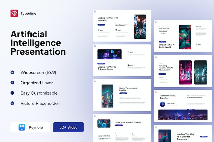 人工智能认知技术应用PPT模板 - PPT派