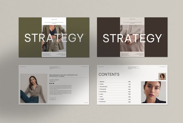 极简文艺品牌战略演示PPT模板 - PPT派