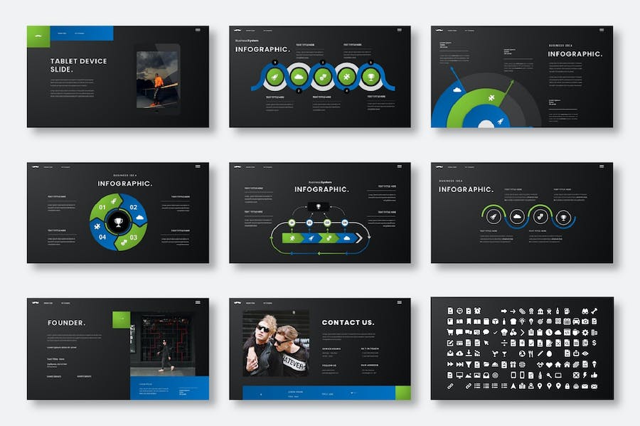 深色主题商务企业专业展示Keynote模板 - PPT派
