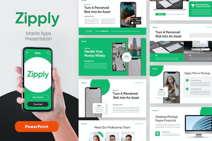 移动应用开发设计方案技术展示推介PPT模板 - PPT派